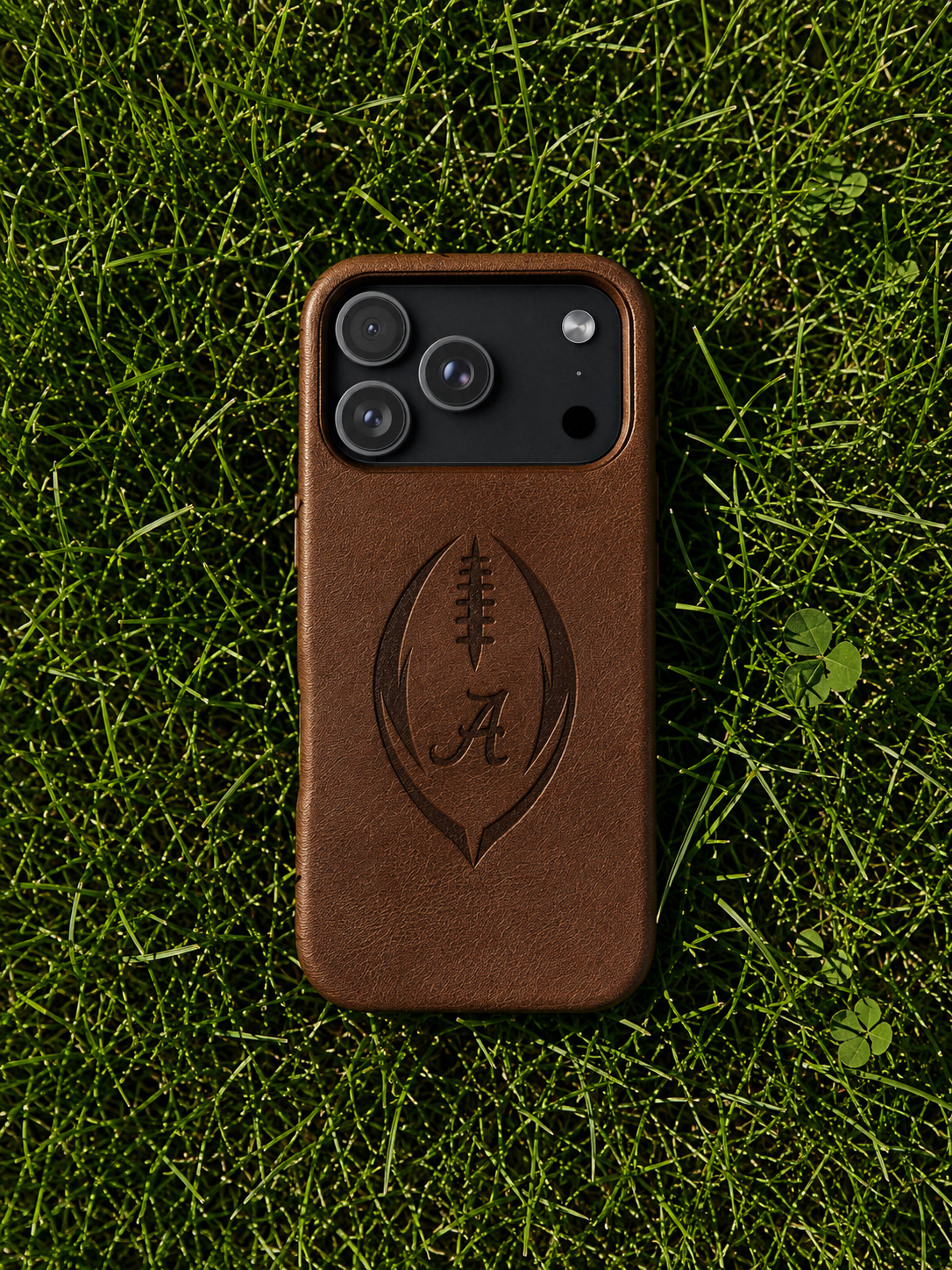 Alabama Football Engraved Leather Phone Case